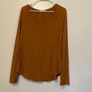 RAW Edge long sleeve camel brown textured shirt medium